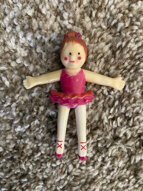 VTG Rinco Ballerina Bendy Toy Doll Bendable 3'' in Pink Color